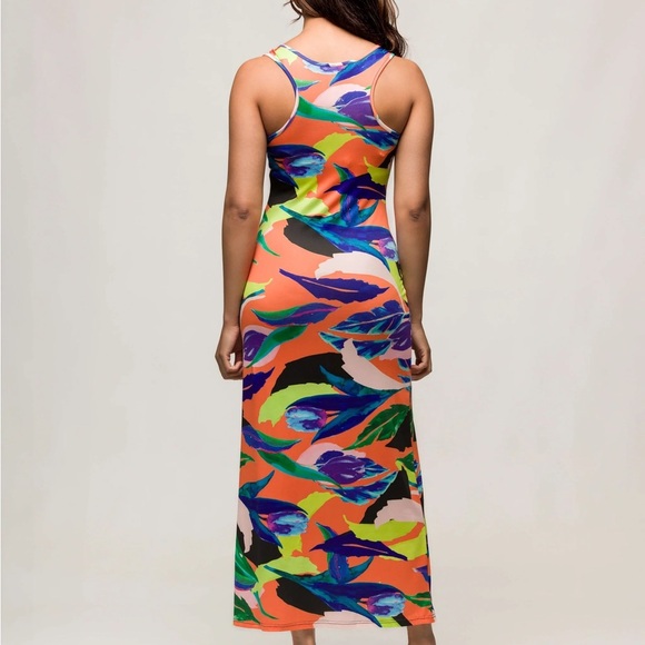 24Seven Vibrant Multicolor Razorback Tank Maxi Dress - NWT szM - Picture 2 of 5